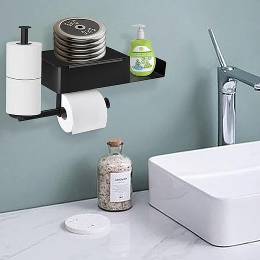 Portarotolo Carta Igienica Con Ripiano Per Telefono - Acciaio Inox, Da Parete, Per Bagno - Foto 4