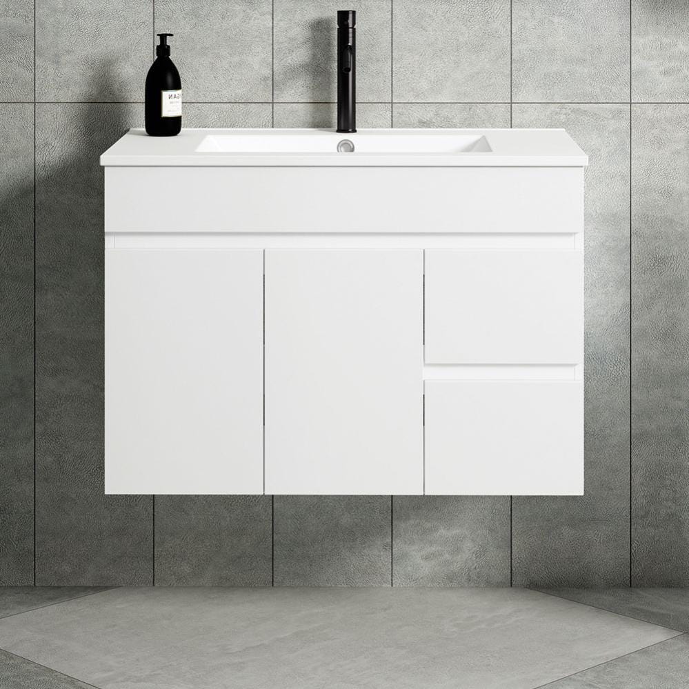 Mobile Bagno UNIKA 80 Cm Bianco Opaco E Lavabo Unitop In Ceramica ANDY Bianco Lucido Mobile Bagno UNIKA 80 Cm Bianco Opaco E Lavabo Unitop In Ceramica ANDY Bianco Lucido