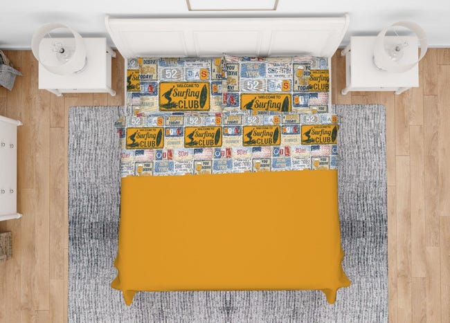 Complet de draps de lit en pur coton Complet de draps de lit en pur coton