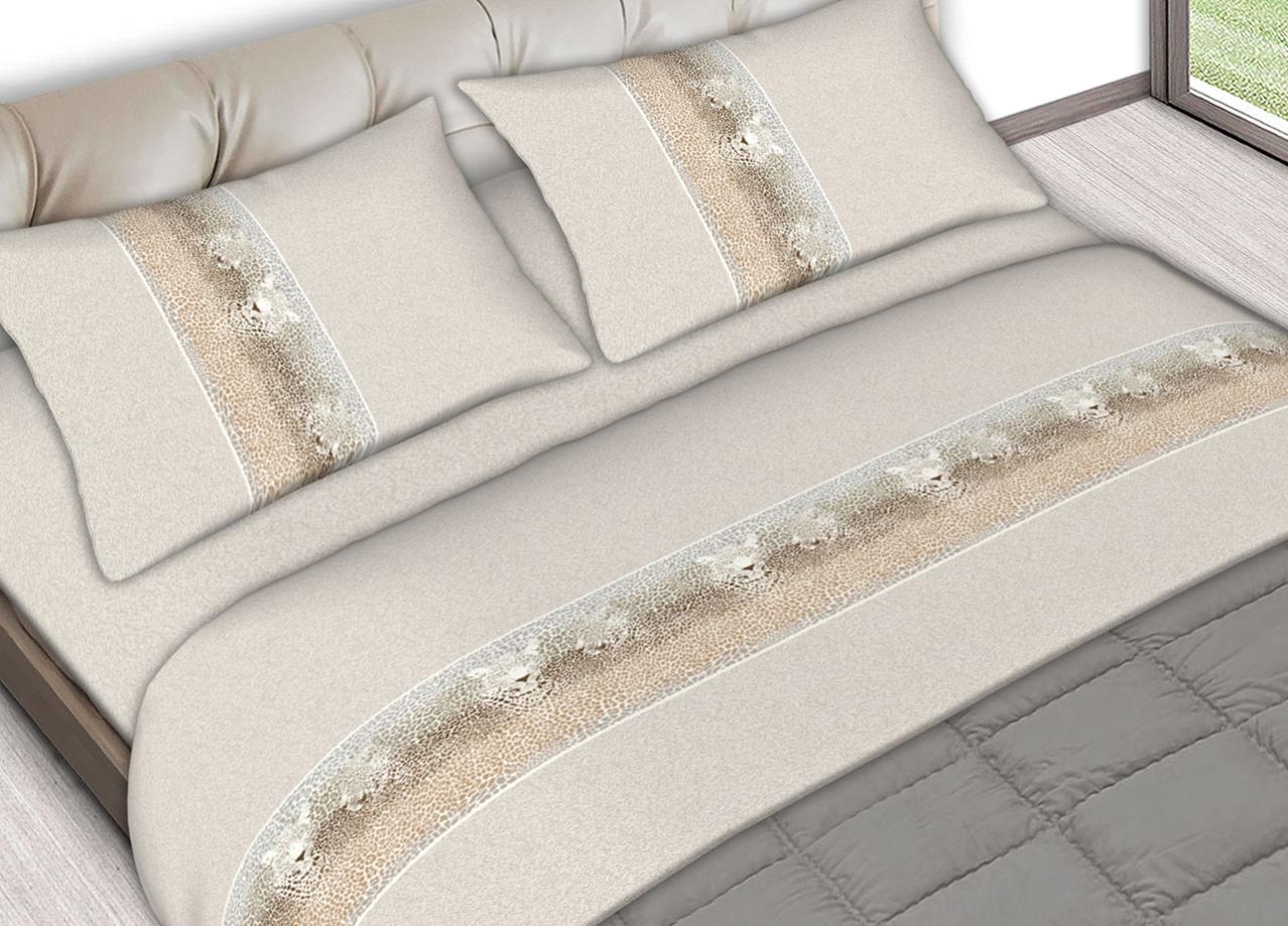 Completo Lenzuola In 100% Cotone Fantasia Rigato Singolo Grigio | Leroy