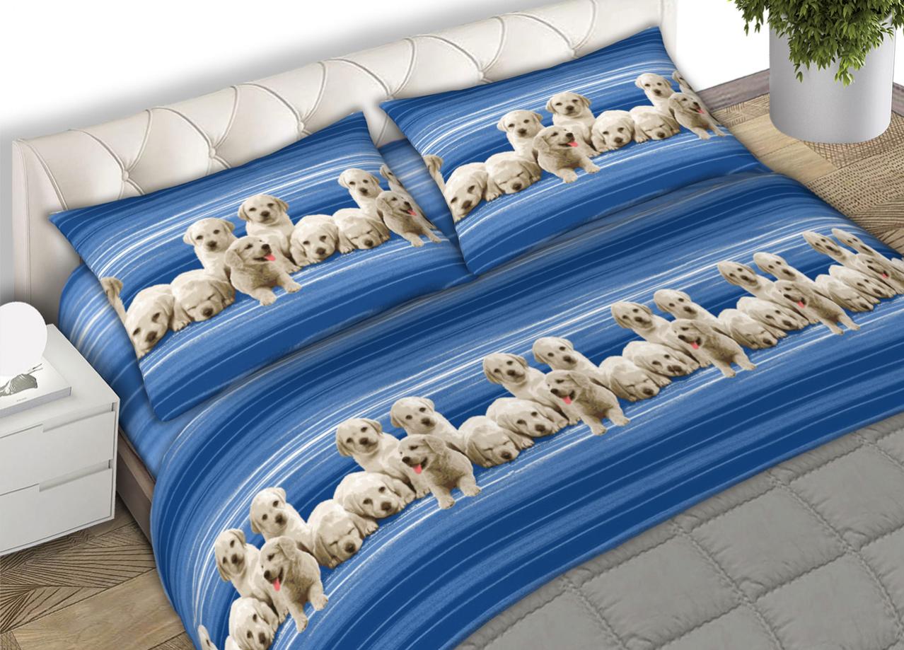 Completo Lenzuola Francese 100% Cotone BIANCHERIAWEB - Disegno Scotland Beige, Made In Italy, Certificato Oeko-Tex