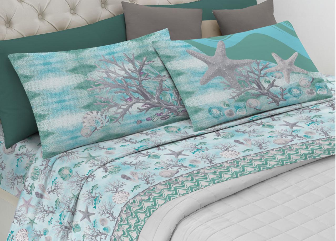 Completo Lenzuola Letto 1 Piazza E Mezza 100% Cotone – Ipoallergenico, Colore Verde