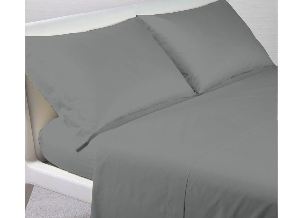 DEMONA Set Di Lenzuola Singolo 100% Cotone Tinta Unita – Ipoallergenico, Sottosopra + Federa, Spedizione Gratuita (Nero)
