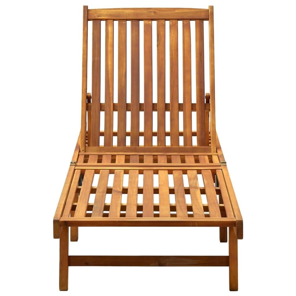 Chaise longue de jardin avec coussin Bois d'acacia solide 13 - 3
