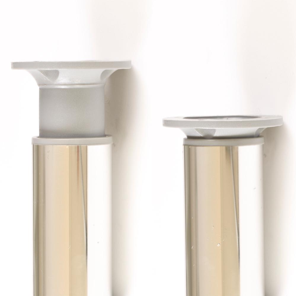 4 un. Pied rond pour meuble en aluminium diamètre 40mm hauteur 100mm aluminium brillant avec régulateur de hauteur supérieur - 4