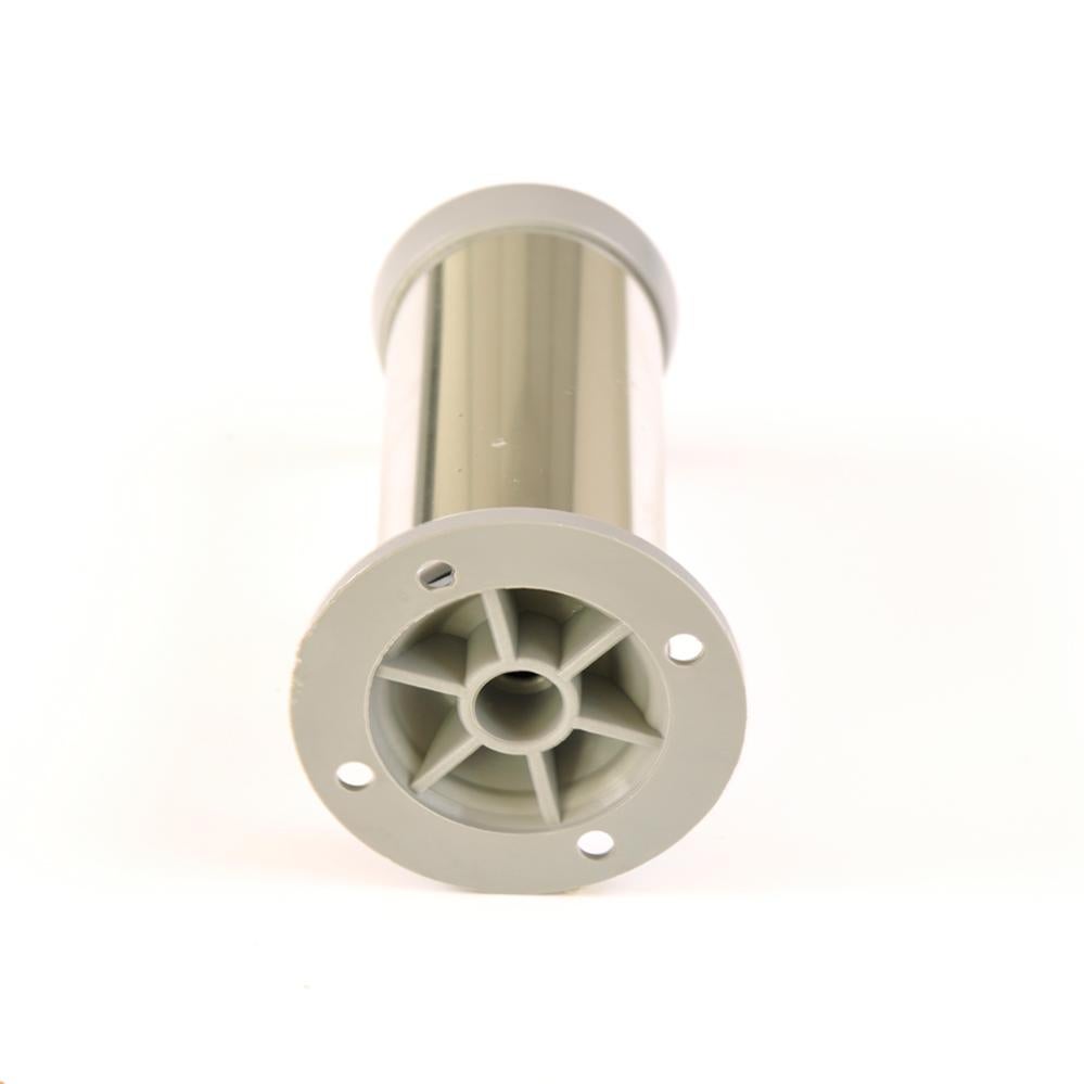 4 un. Pied rond pour meuble en aluminium diamètre 40mm hauteur 100mm aluminium brillant avec régulateur de hauteur supérieur - 3