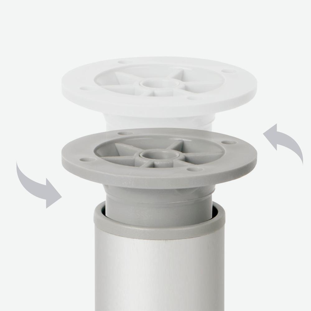 4 un. Pied rond pour meuble en aluminium diamètre 40mm hauteur 100mm aluminium brillant avec régulateur de hauteur supérieur - 5