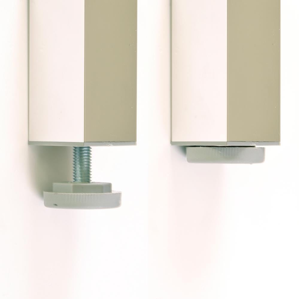 4 un. Pied carré pour meuble en aluminium 40x40mm hauteur 100mm aluminium brillant avec régulateur de nivellement - 3