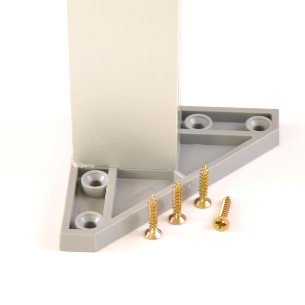 4 un. Pied de table carré en aluminium 40x40mm hauteur 400mm aluminium mat avec régulateur de nivellement - 2