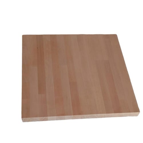 Tablero de mesa cuadrado de madera maciza de haya 50x50x4 cm