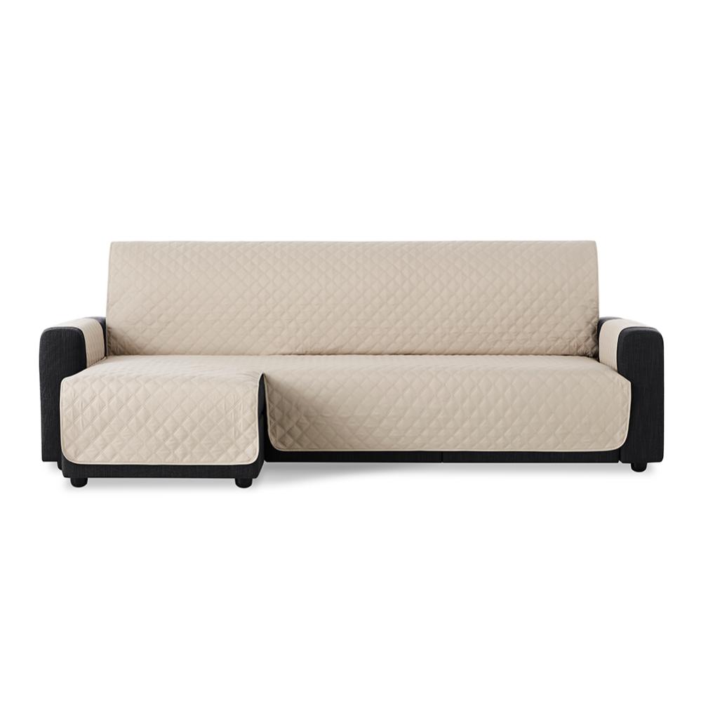 Maxifundas- cubre sofá chaise longue acolchado maui brazo izquierdo 200cm, beige. protector funda de sofá chaise longue