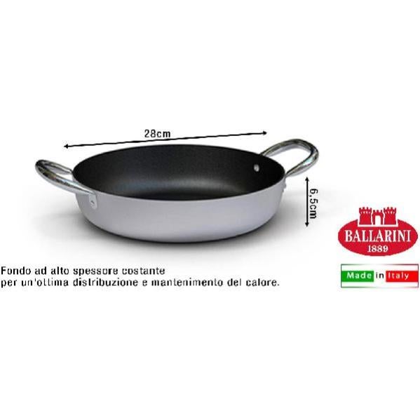 Tegame Ballarini Vipiteno 28 Cm Con Coperchio | Alluminio Antiaderente Nerolite A 4 Strati | Per Induzione, Gas E Forno | Made In Italy