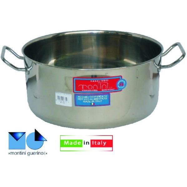 Cacerola Ovalada Montini Guerino De Acero Inoxidable - 32 Cm, Ideal Para Guisos Y Asados