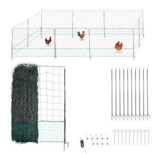 sweeek - Kit filet clôtures pour poules 24m avec 8 piquets double