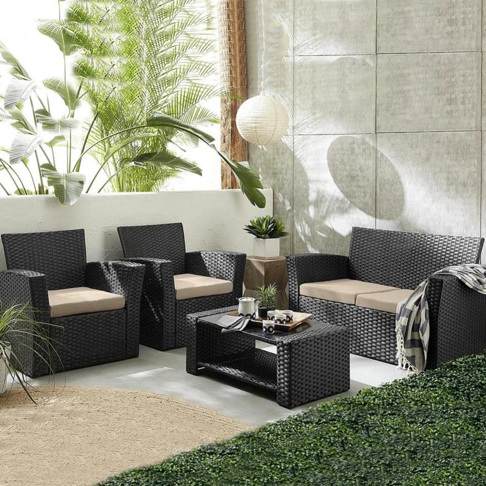 Esterno Poltroncine In Polyrattan Set Sedie Da Esterno Set