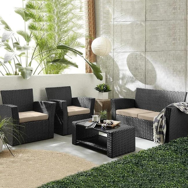 Esterno Poltroncine In Polyrattan Set Sedie Da Esterno Set