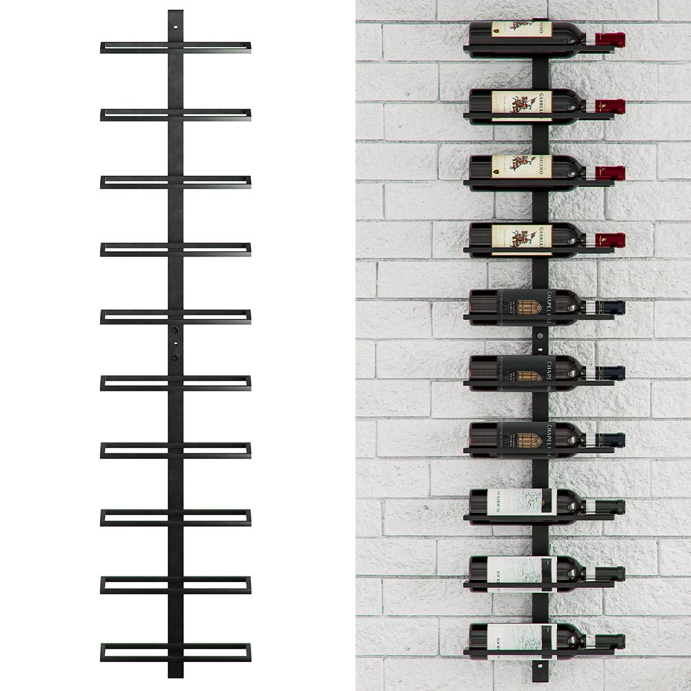 Stand Portabottiglie da Muro Scaffale Capacità 10 Bottiglie Cantinetta Bar  Vino
