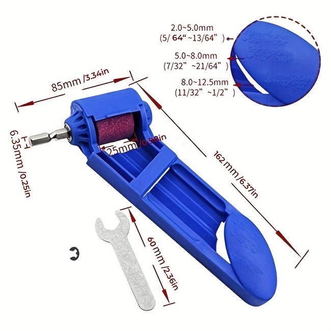 Affûteur de forets Portable, meule d'affûtage, outils manuels, ensemble de  forets à ongles, bleu