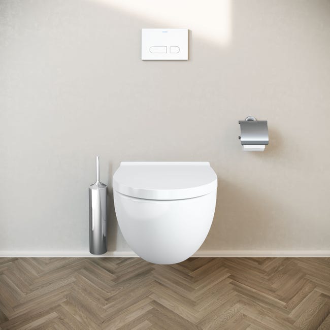 WC suspendu sans rebord E-9030 - blanc brillant - abattant avec mécanisme  de fermeture douce