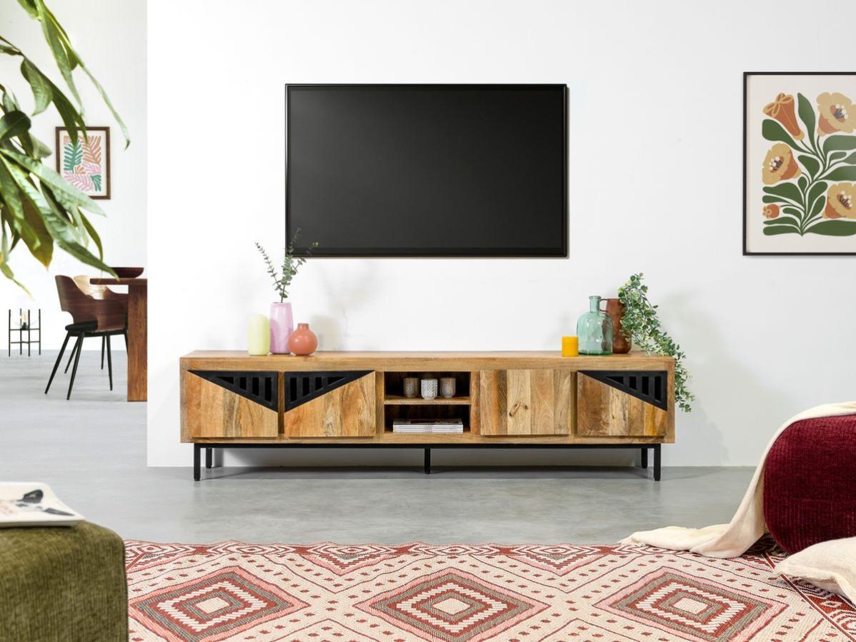 Meuble Tv 200 Cm Bois Massif