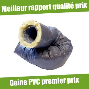 AXELAIR - Gaine PVC souple isolée Laine de verre - 10m dia.125
