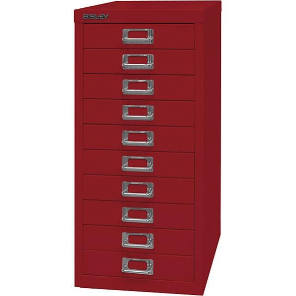 Bisley MultiDrawer Serie 29 Con Base, 10 Cassetti In Metallo, DIN A4, Colore Nero 633, 38x27.9x67 Cm, Già Assemblabile
