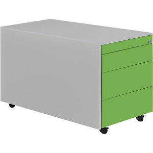 Cassettiera Coverline 4 Cassetti Colore Verde Lime e Trasparente Altezza 80  cm