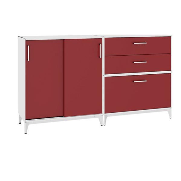 Dispensa Da Cucina In Bambù A 3 Livelli Con Ante Scorrevoli - Mobiletto Da Appoggio Per Condimenti, Nero, 42x28 Cm