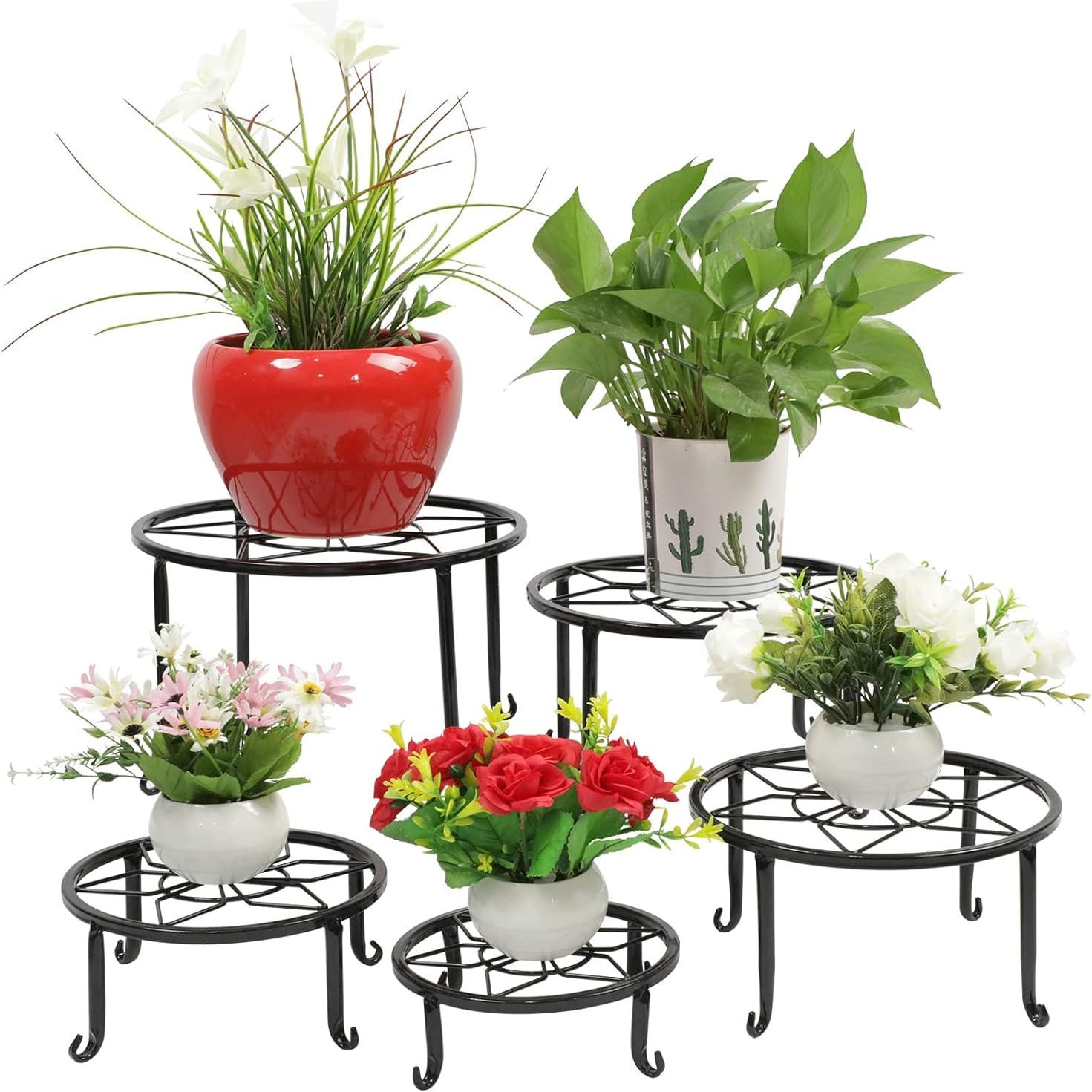 Supports de pots de fleurs design - supports à plantes - lot de 3