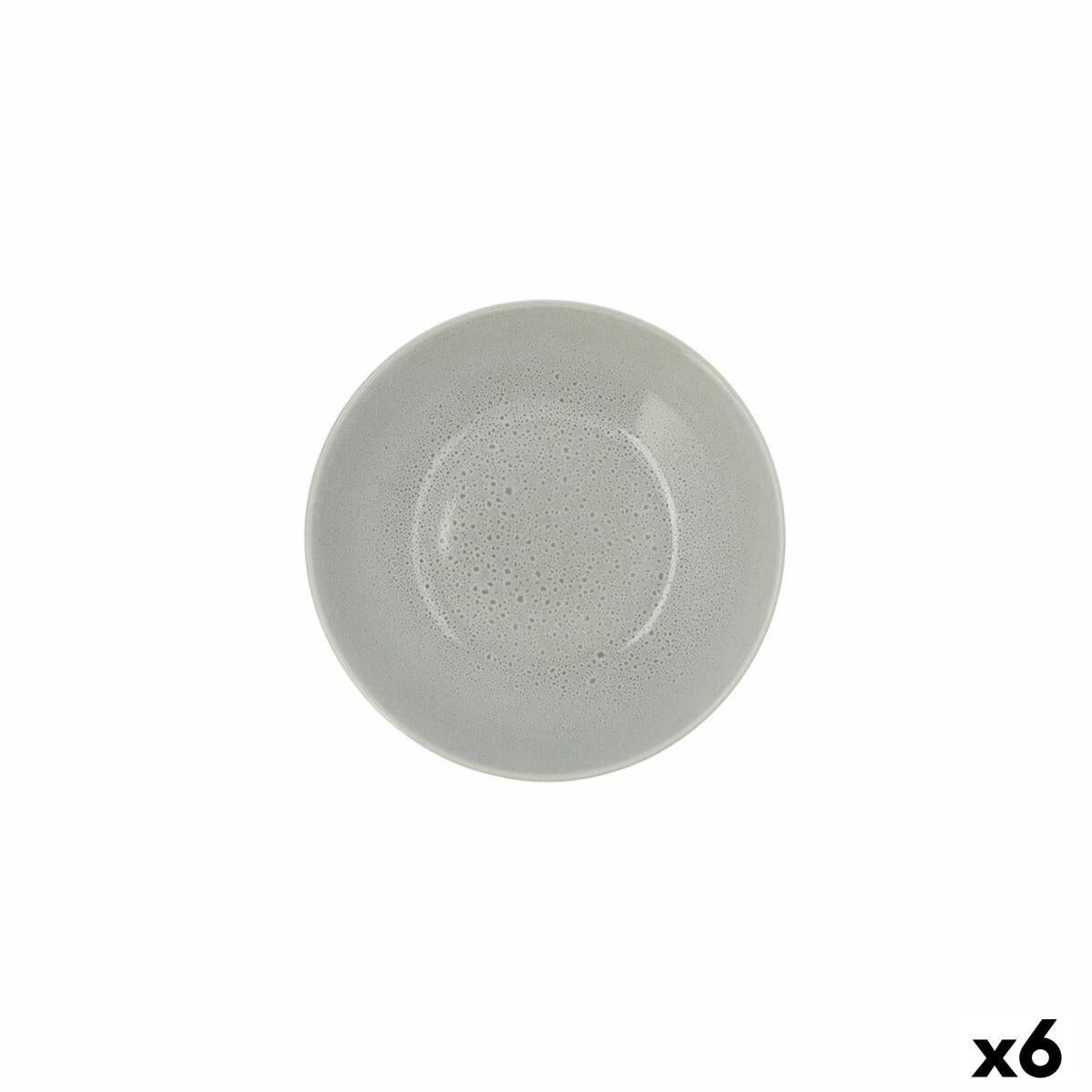 H&H 7069930 Piatto Fonduta Ceramica 6 Scomparti, Nero, 26 Cm - 6