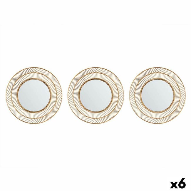 Ensemble de miroirs Rond Doré polypropylène 78 x 26 x 2,5 cm (6 Unités ...