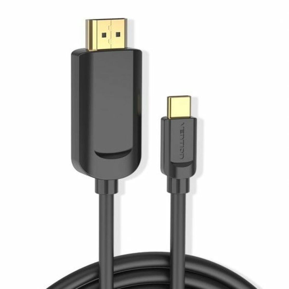 VENTION Cavo USB-C Nero 50 Cm - Carica E Sincronizza, Cavo Dati Resistente E Veloce, Colore Nero, Connessione USB-C