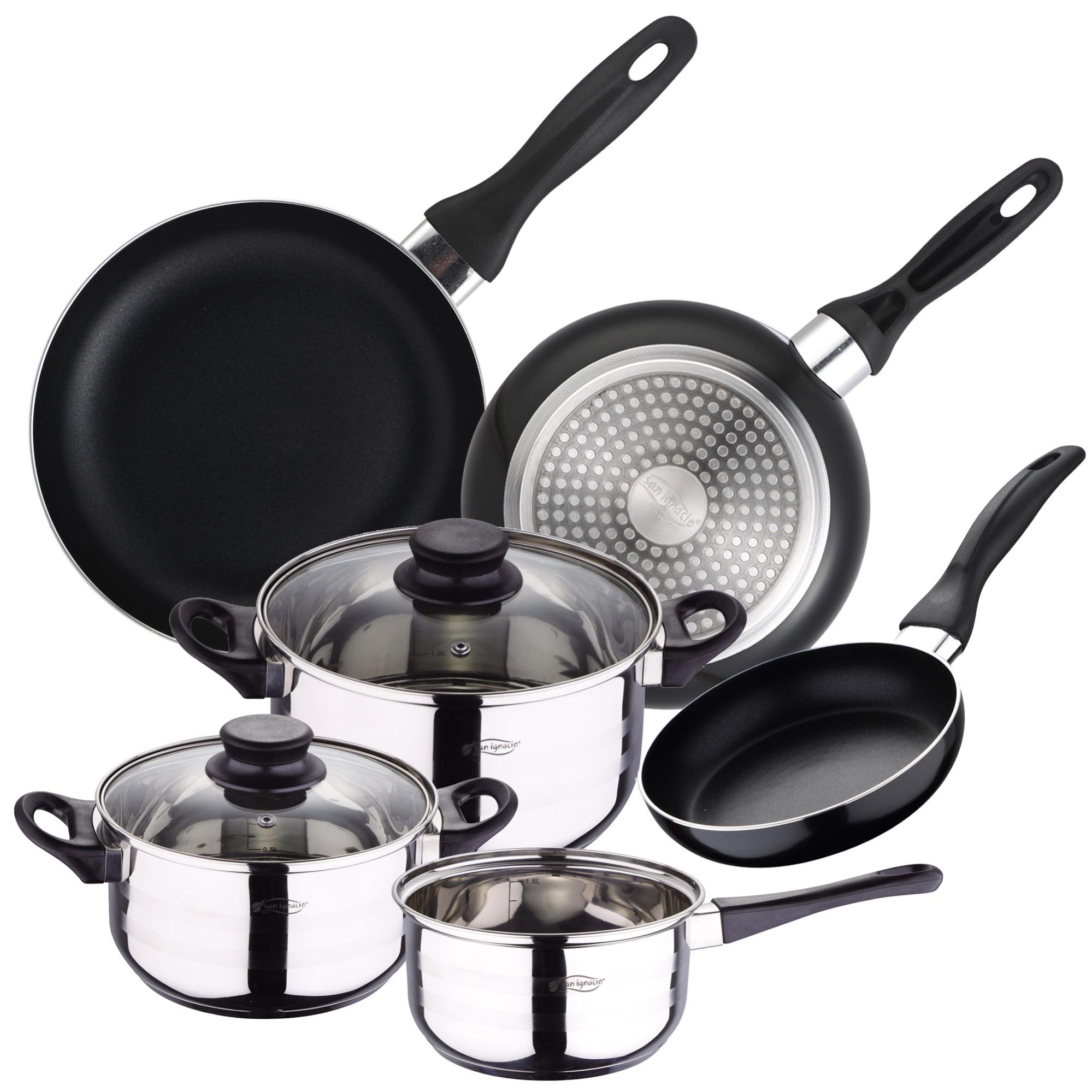 Set Pentole Royalty Line RL-1231 12 Pezzi In Acciaio Inox – Fondo A 5 Strati, Coperchi In Vetro, Tutti I Piani Cottura