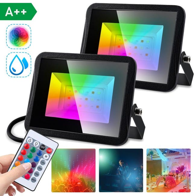 Faretto LED RGB alimentato a batteria con telecomando, 16 colori che Faretto LED RGB alimentato a batteria con telecomando, 16 colori che