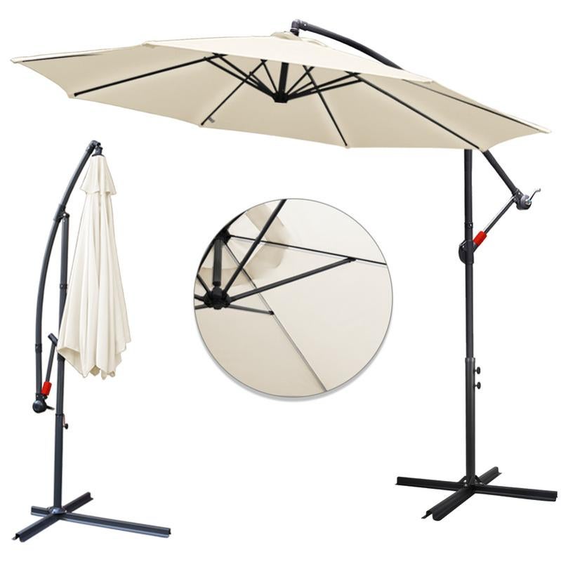 Ombrellone Da Giardino Springos 250cm - Con Inclinazione E Manovella, Tessuto Poliestere