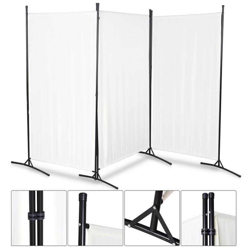 Divisorio Pieghevole Per Ambienti 8 Pannelli – 4 Metri Di Larghezza X 182 Cm Altezza – Grigio, Telaio In Acciaio - 4
