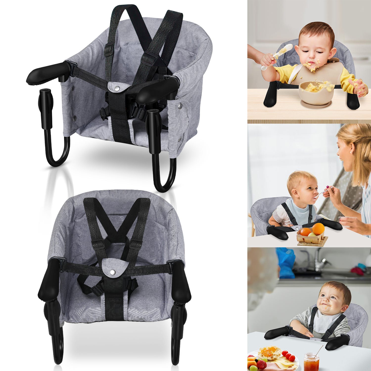 Siege de table pour bébé avec Systeme d'attache, Pliage Ultra Compact