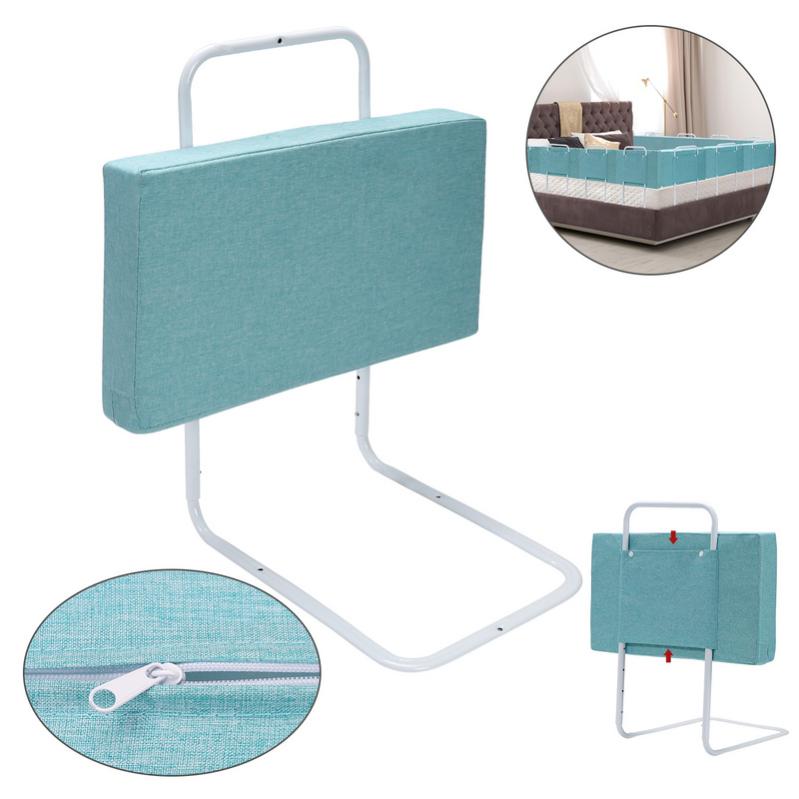 NAIZY Sponda Letto Anticaduta Regolabile 40-60 Cm, 50 Cm Di Larghezza - Protezione Bambini, Tessuto Lino Verde