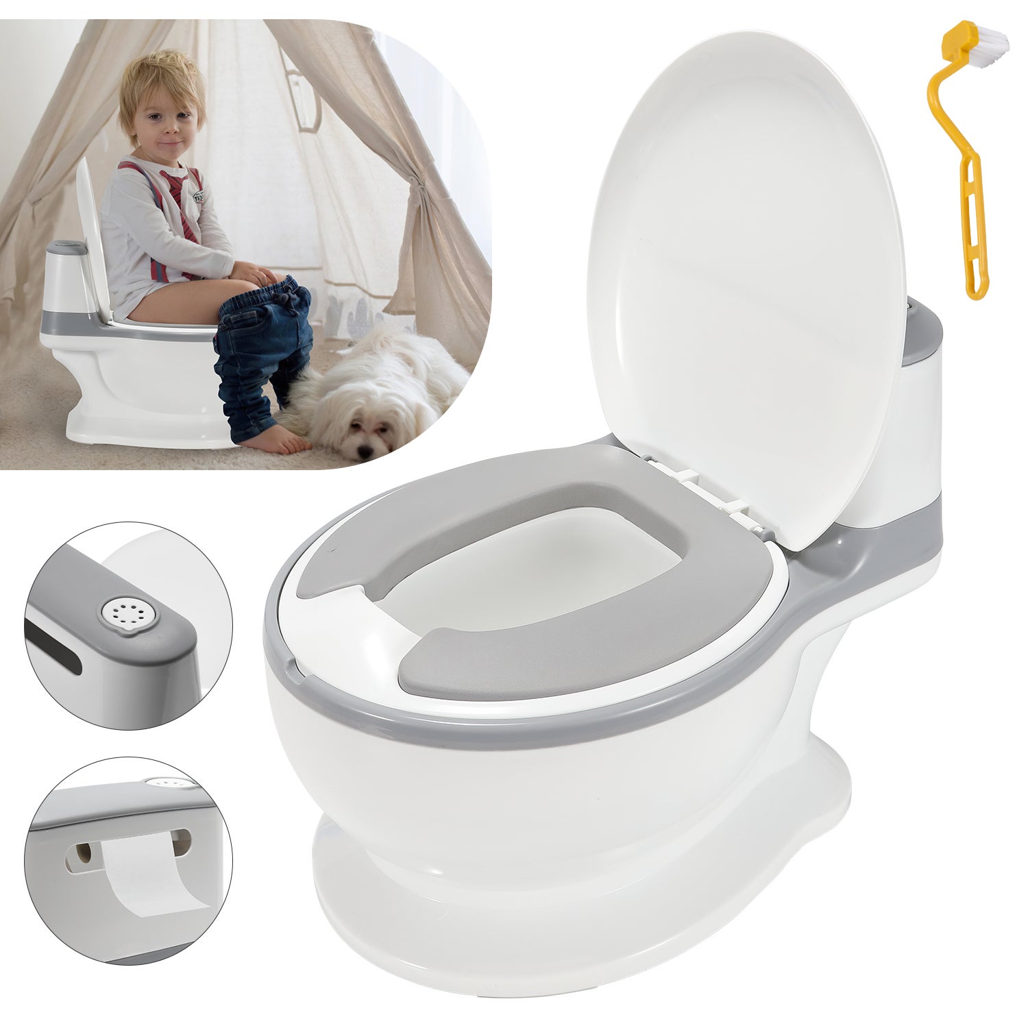Ensemble De Toilettes Pour Enfants. Collection De Pots De Toilette