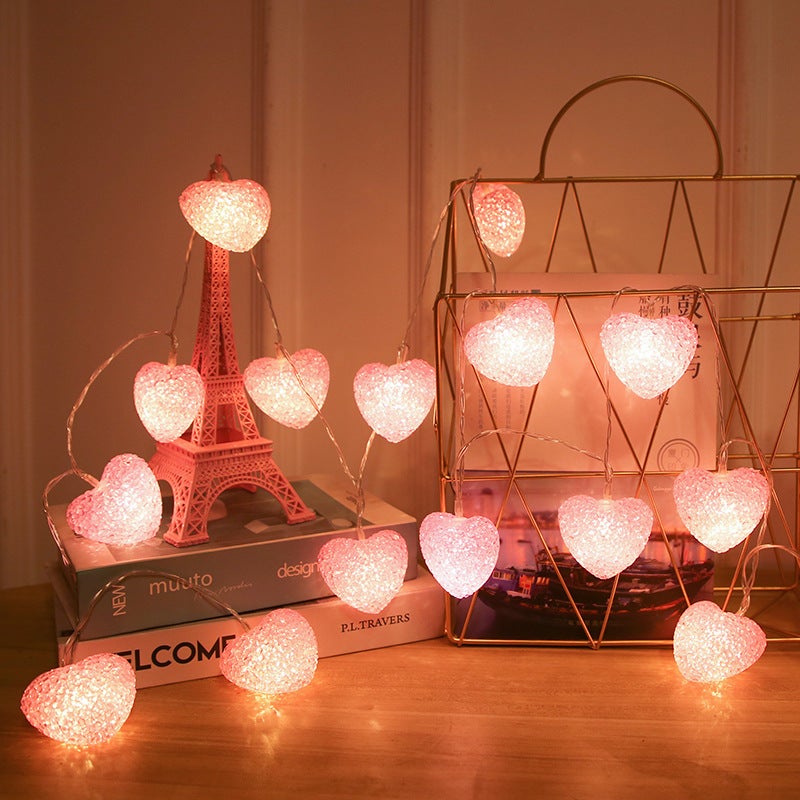 Guirlande Lumineuse Saint Valentin, 5m - 50 LED Guirlande Lumineuse Coeur  Rose, Lumières Coeur Scintillant USB pour Mariage DIY Fête Intérieure