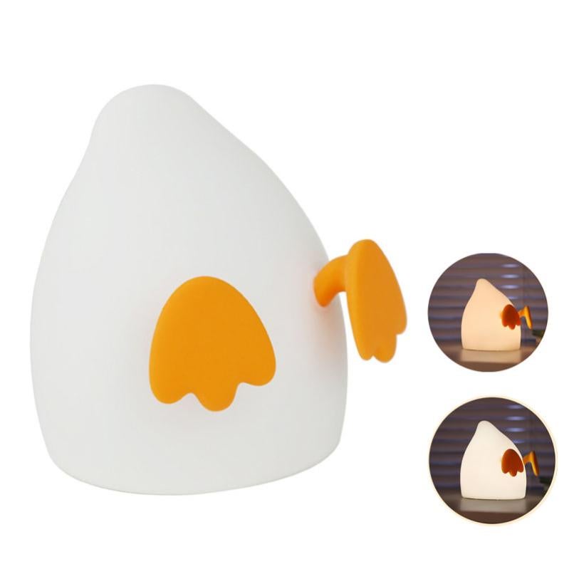 Veilleuse Déco Canard Mignon En Silicone - Lampe De Table Antique Blanche 12x10x9 Cm