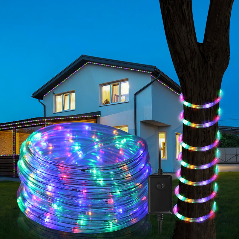 Tube Lumineux Extérieur LED Guirlande Lumineuse Décoration et Adapteur  d'alimentation Multicolore-10M