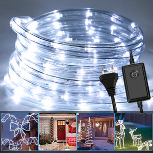 Ginatex tube lumineux led 20m,cordon lumineux,720 ampoules décoration  intérieur et extérieur,blanc chaud, 230v - Conforama