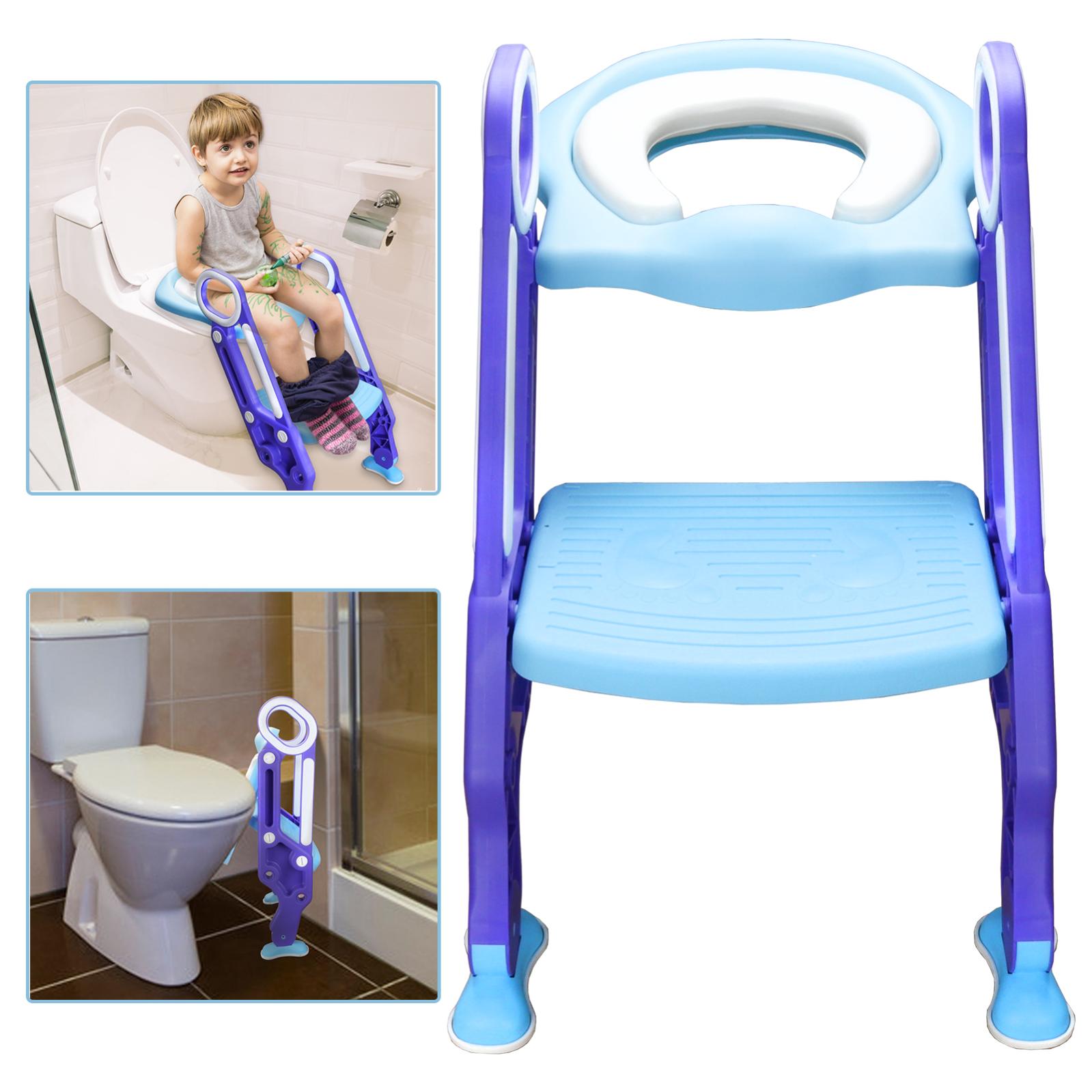 Réducteur Toilette Enfant 3 En 1 Avec Marche - Siège WC Réglable En Hauteur, Antidérapant - Pour Apprentissage Propreté - Pot Amovible - 2