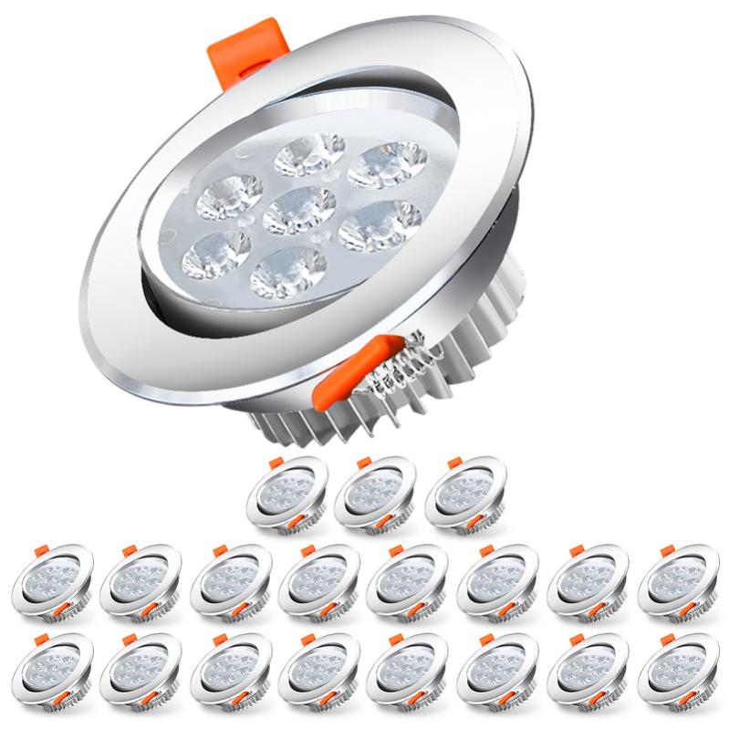 Lot De 20 Spots Encastrable LED Intégrés Spots à Encastrer 3W Blanc Chaud Fixation Led Spots Orientables Eclairage Plafond 87245395