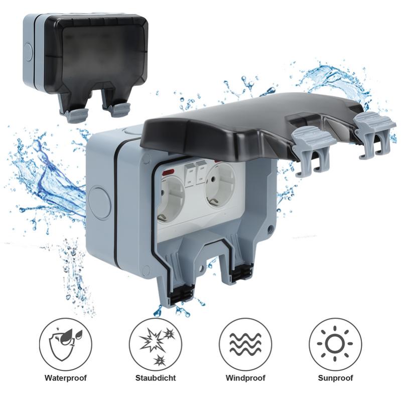 Prise Extérieure étanche IP66 EYPINS - Avec Interrupteur - 16A 250V - 4000W - Neuf