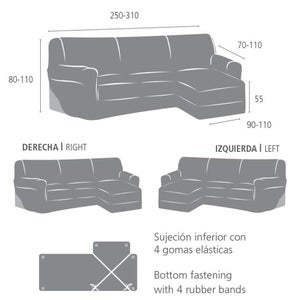 Copripoltrona elastico ecru 70 - 100 cm EYSA