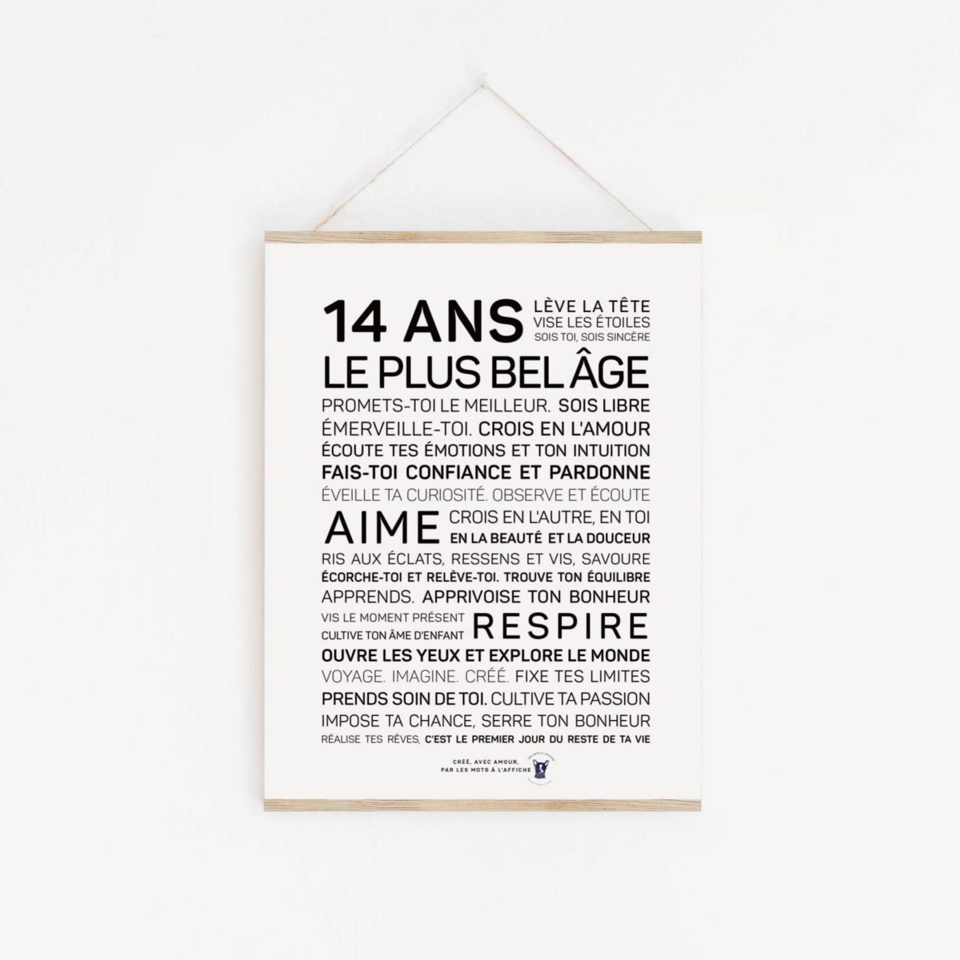 Affiche Imprim e A2 14 Ans Poster 42 X 59 4 Cm Avec Suspension En affiche-imprim-e-a2-14-ans-poster-42-x-59-4-cm-avec-suspension-en