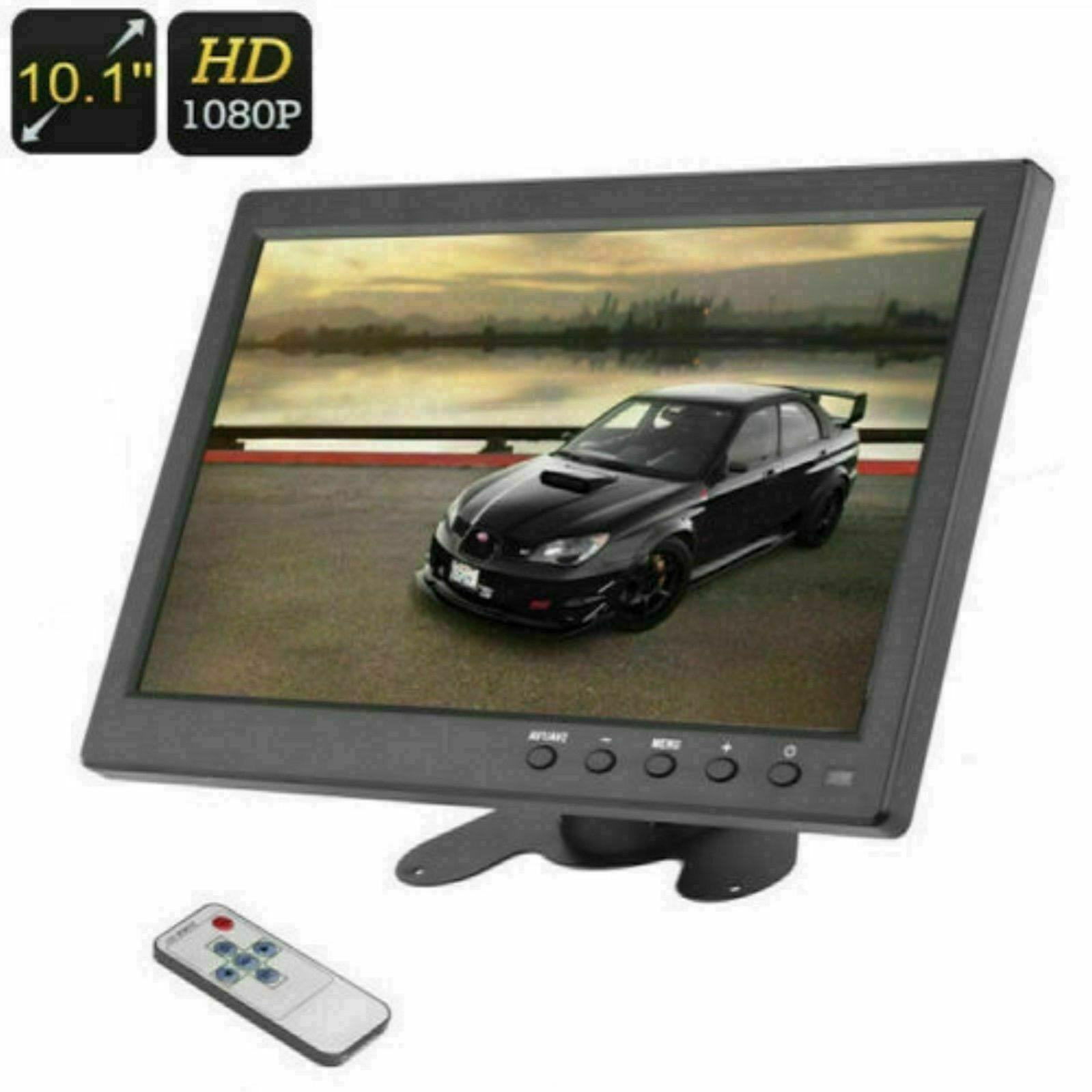Monitor LCD 10.1 Pollici Per Auto – Full HD, HDMI, Telecomando, Per Videosorveglianza E Intrattenimento