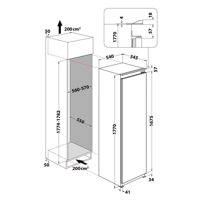 Réfrigérateur encastrable - HOTPOINT De 176 à 186 cm